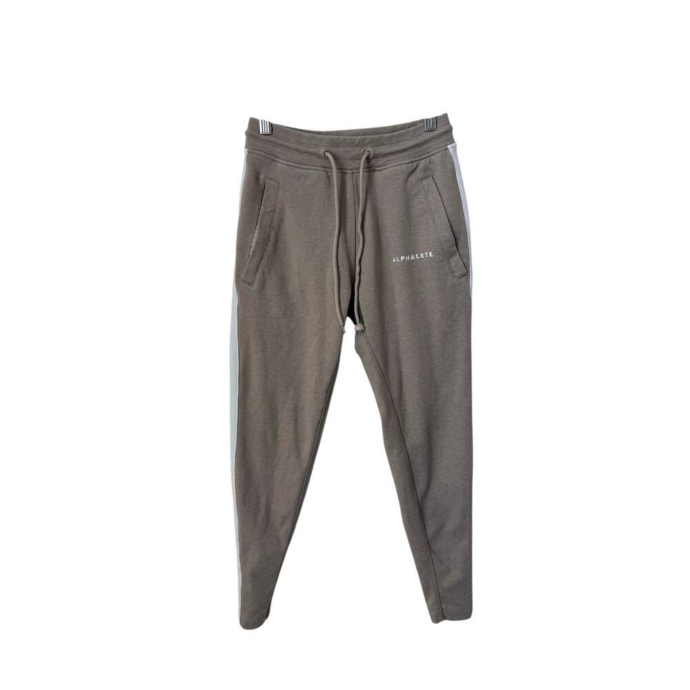 Alphalete Tapered White Stripe Brown Jogger Pants Size XS